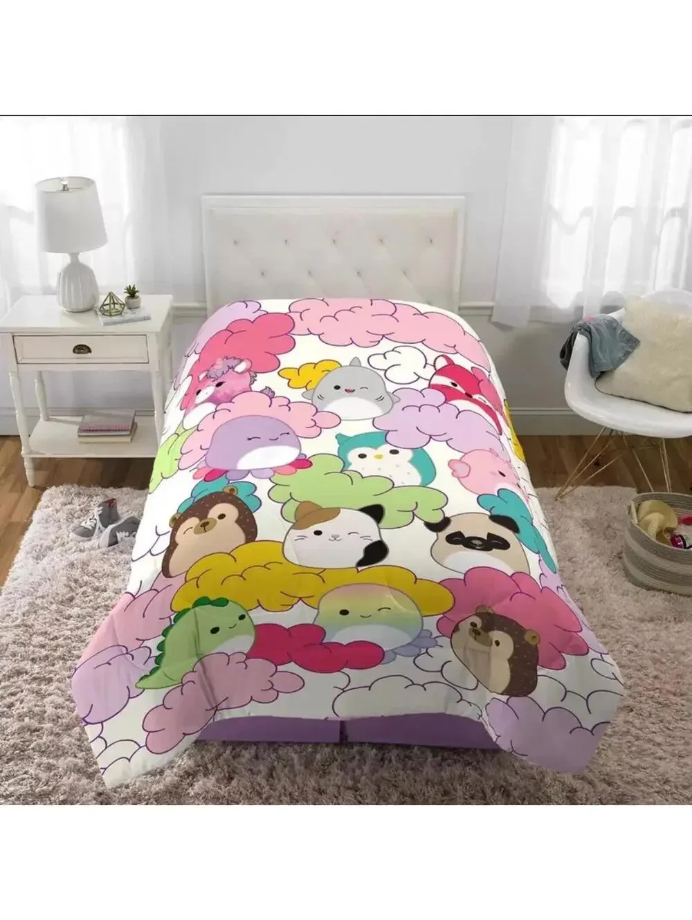 Squishmallows MALLOW DAYS Microfiber Twin Reversible Kids Comforter 86
